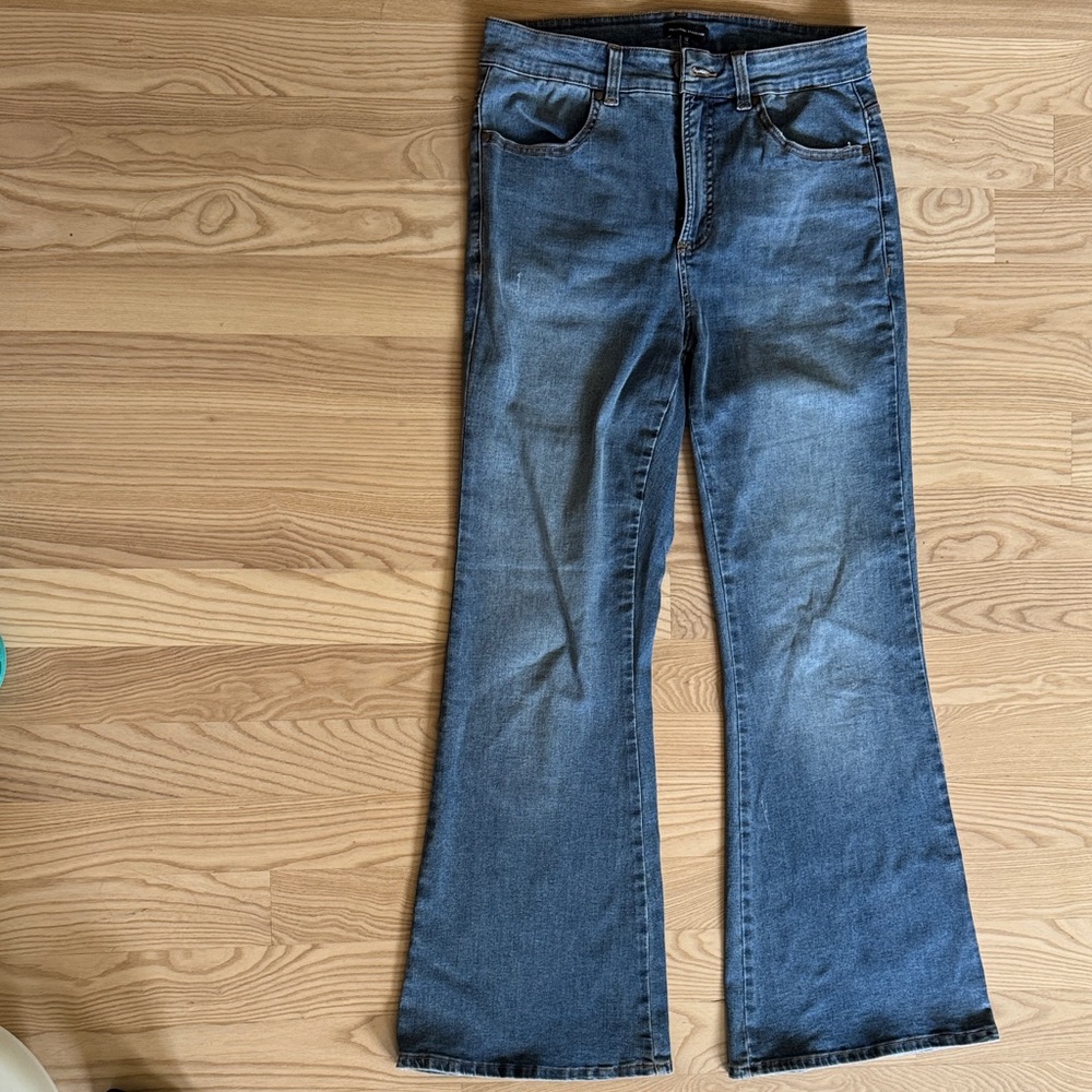 Universal Standard Flared Mid-Rise Blue Denim Jeans
